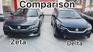 Baleno Delta vs zeta 2023 Model ❤️full comparison Price,features,space