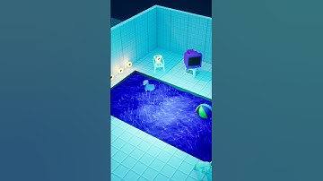 Pool Level PS1 retro scene in Blender #blender #ps1 #unrealengine