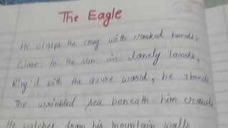 Class 7 lesson 1 poem Eagle explanation of the poem