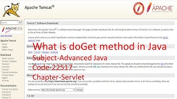 What is doGet method in Java