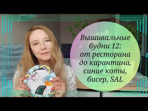 Вышивальные будни 12: от ресторана до карантина, синие коты, бисер, SAL | Вышивка крестиком