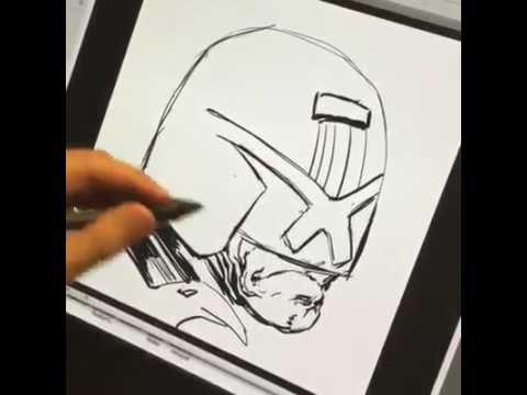 LIVE drawing of Judge Dredd in acknowledgement of the BRITS VOTING RESULTS!!