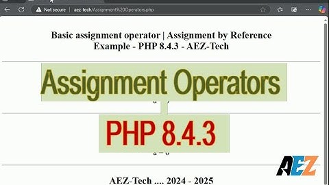 Assignment Operators  - PHP