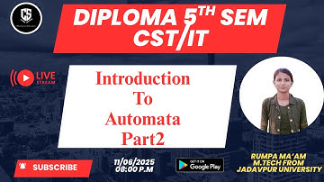 Diploma 5th Sem CST / IT  Introduction to Automata (Part2)_Lec02 _By CS Learning with Rumpa  #wbscte