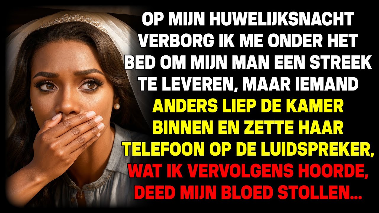 Op mijn huwelijksnacht verstopte ik me onder het bed voor een grap. Maar wie er binnenkwam...