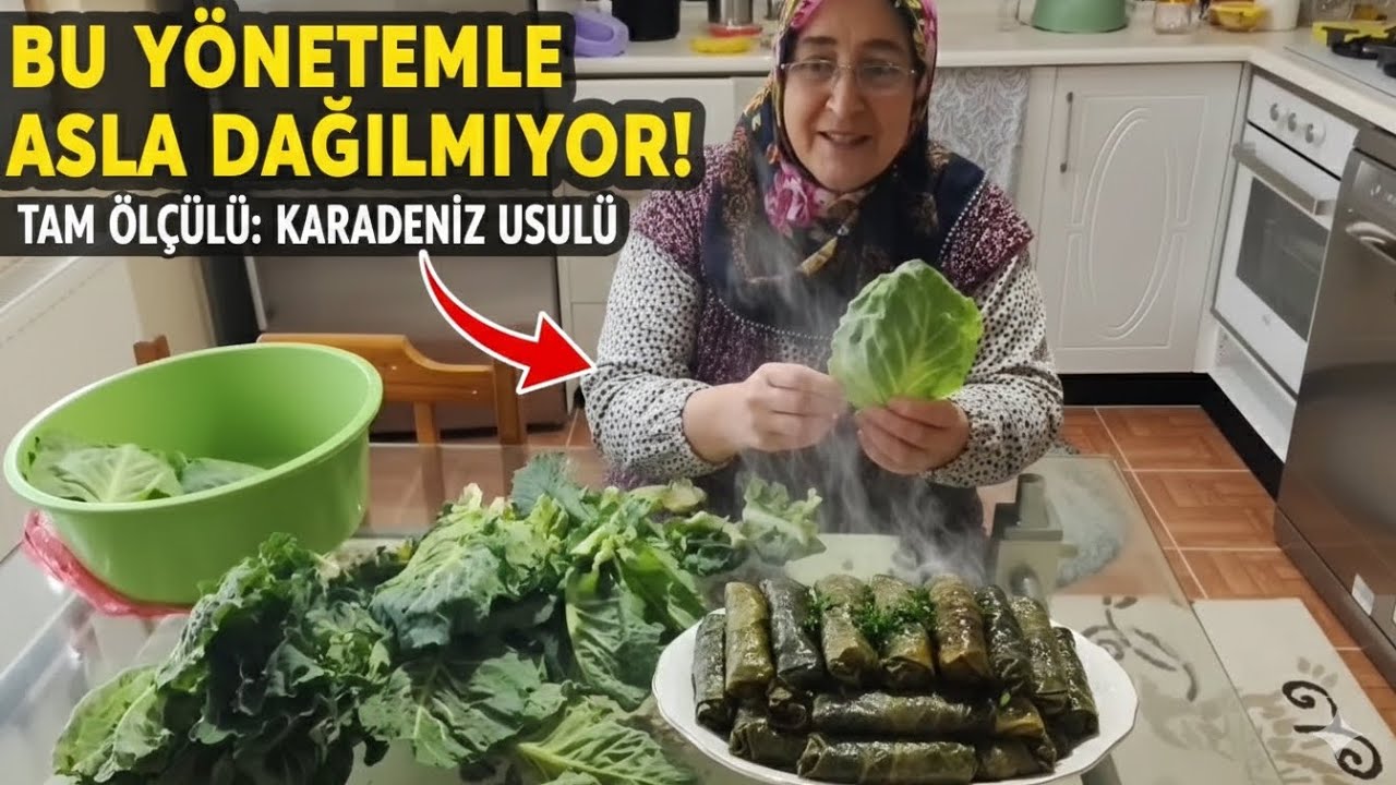 ​🥬 LOKUM GİBİ! Kıymalı Kelem Azması Karadeniz Lahana Sarması