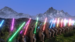 100 jedi and 100 elven huntress vs 12 000 orcs