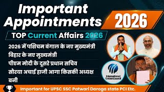 Important Appointments 2026 l Important Current Affairs 2026 l # Upcomingexams
