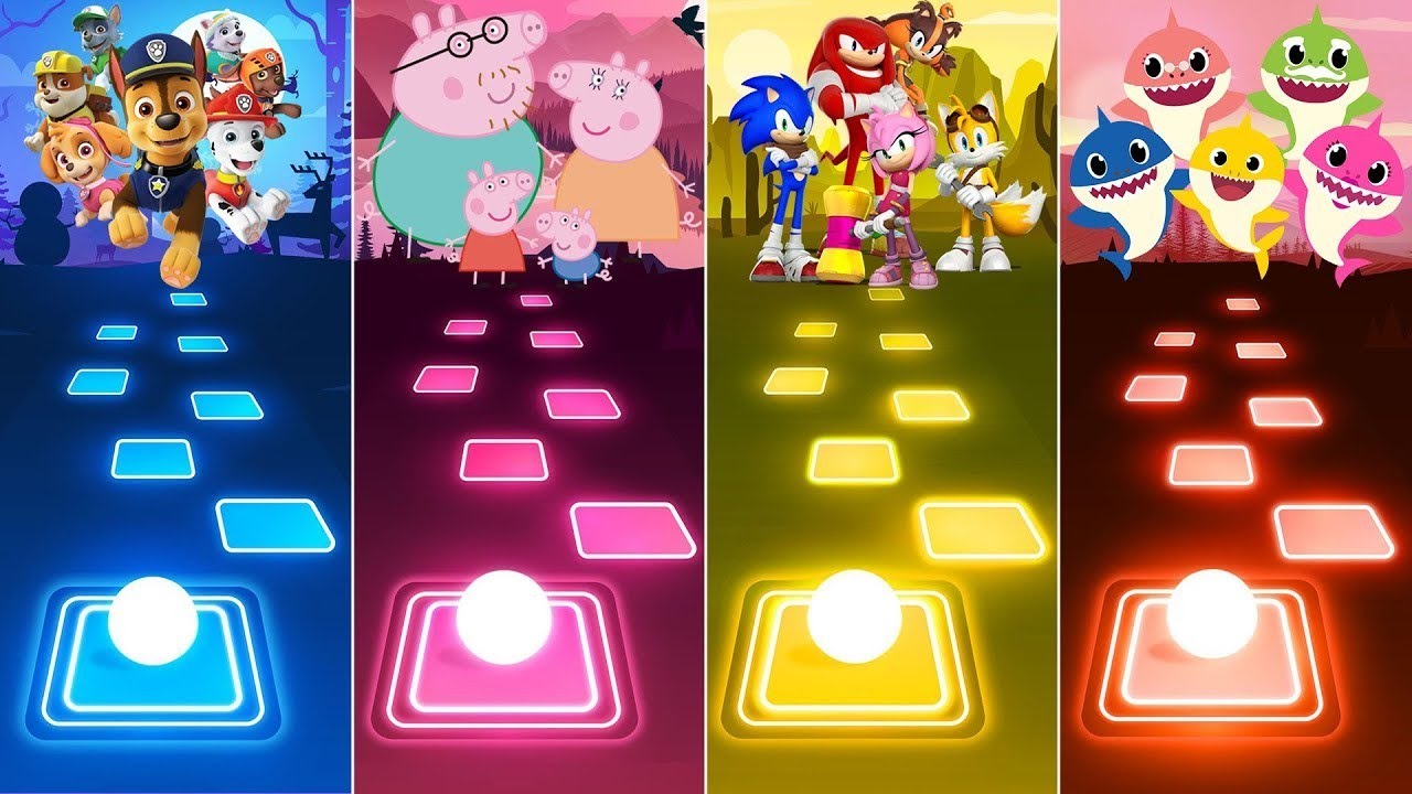 Peppa Pig 🐷 Vs Sonic Team Vs paw patrol team Vs Baby shark_Tileshop