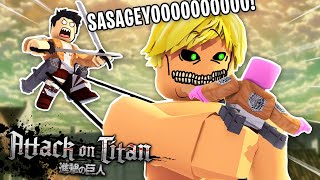 ATTACK ON TITAN EN ROBLOX (termine siendo comida de titan 😭👌)