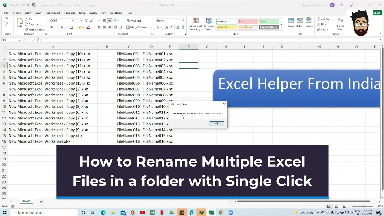 How To Rename Multiple Excel Workbooks With Single Click YouTube How To Rename Multiple Excel Workbooks With Single Click YouTube