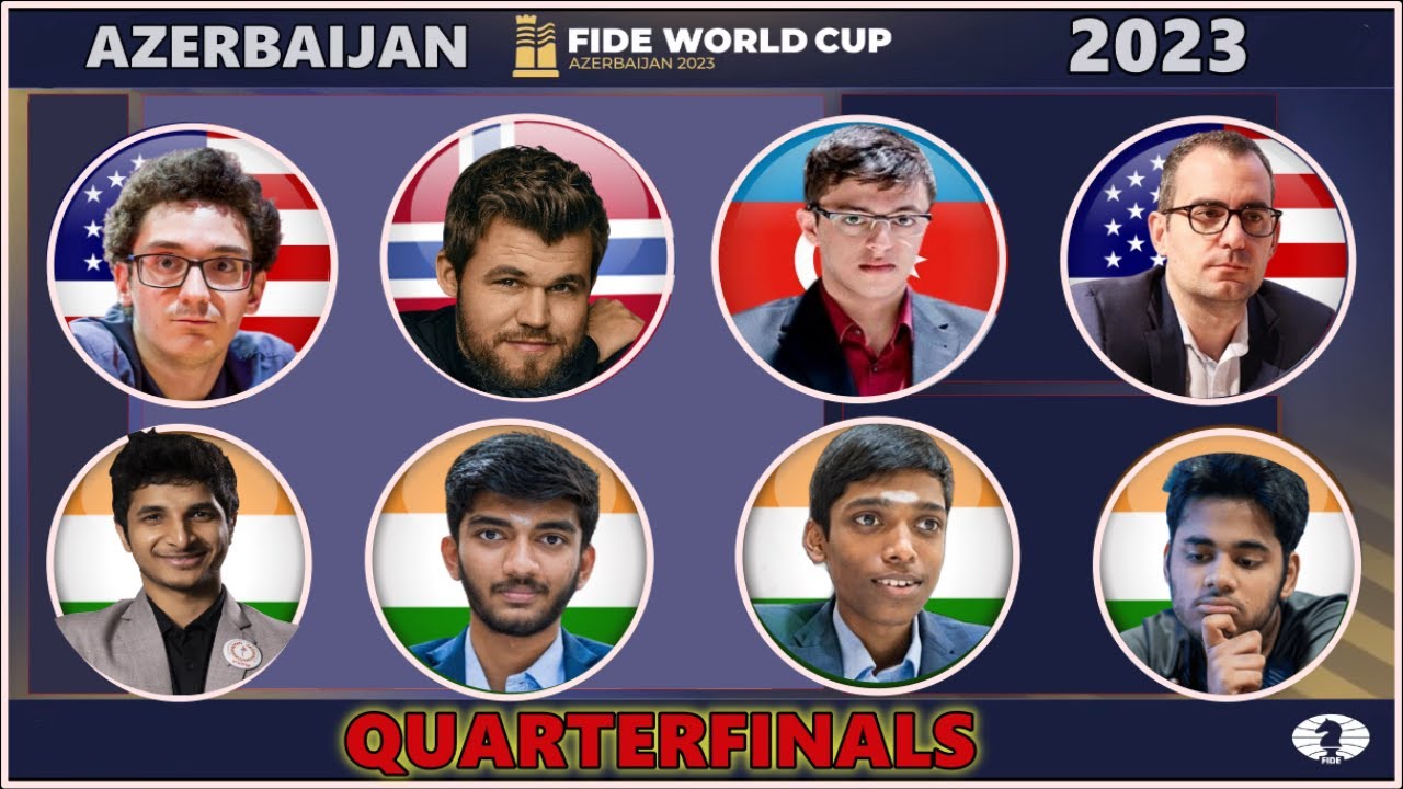 2023 Chess World Cup quarterfinals: Magnus leads Gukesh, Erigaisi