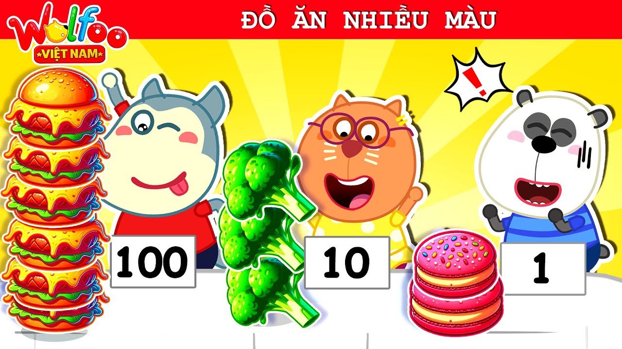 Wolfoo Việt Nam ⭐ Thử Thách Đồ Ăn 1- 10- 100 Lớp | Thói Quen Tốt Cho Bé | Hoạt Hình Thiếu Nhi