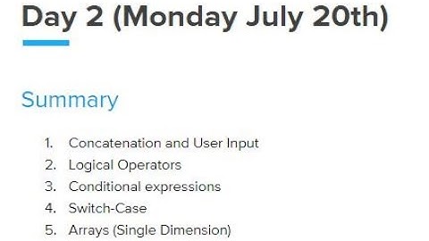 Java Workshop Lesson 2: User Input, Conditionals, Arrays
