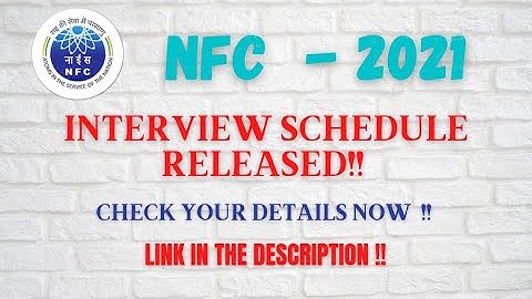 NFC -2021 Stipendiary Trainees,Interview Schedule is released !!.Link in the description!! #Cheers!!