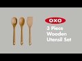 OXO 3 Piece Wooden Utensil Set OXO 3 Piece Wooden Utensil Set