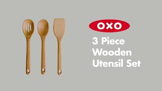 OXO 3 Piece Wooden Utensil Set 