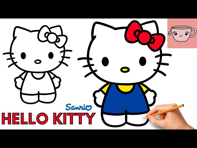 Step By Step Hello Kitty Drawing For Kids, Tutorial, by Drawing For Kids