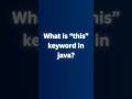 Java's this Keyword Explained in 60 Seconds! 🔥 #shorts #java #this #keywords #javaprogramming