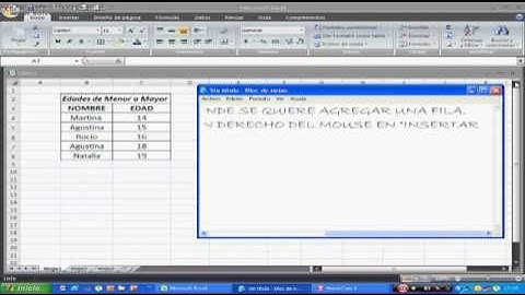 Insertar una fila en Excel