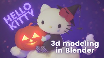(ﾉ´ヮ`)ﾉ Making 3d Hello Kitty in Blender 2.9 [Sanrio series]