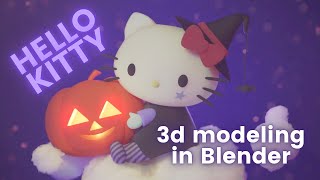(ﾉ´ヮ`)ﾉ Making 3d Hello Kitty in Blender 2.9 [Sanrio series]