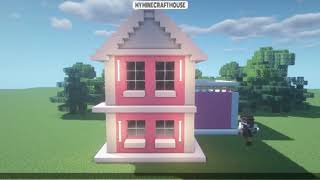 ✓ Como hacer una Bonita Casa Rosa en MINECRAFT Survival 🏡 