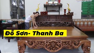 Sập Ngũ Phúc Gỗ GỤ Bàn Giao Bác Thực Đỗ Xuyên - Thanh Ba - Phú Thọ