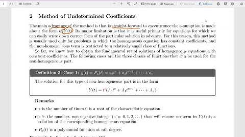 DFQ - Second Order DEs: Undetermined Coefficients - part 1
