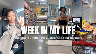 WEEK IN MY LIFE| spending time with my bf, gym, grocery shopping, clients, hair routine, more