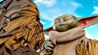 Chewbacca SAVES Yoda's LIFE.. Fortnite X STAR WARS