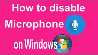 How to disable microphone on windows 7 ...