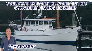 MUST SEE yacht tour of 1982 TRAWLER CONVERSION to Long Range Cruiser.