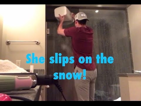 dumping-snow-on-girlfriend-in-the-shower-prank---bad-idea!!!