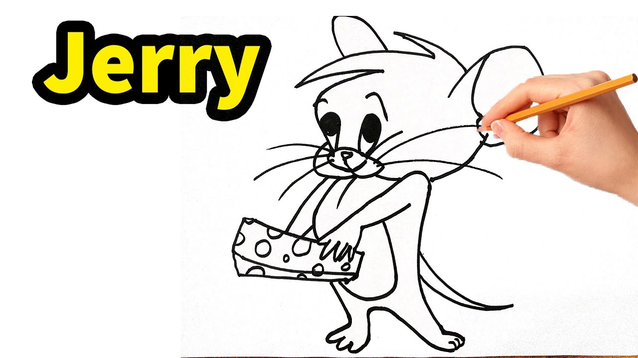 How to Draw Jerry Jerry Carrying Cheese On Hand Step by Step Easy Drawing Solution YouTube