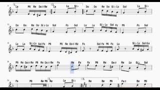 Marcha Turca Partitura con Notas de Violín, Flautas, Oboe chords