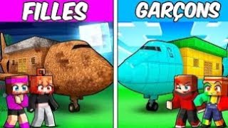 Avion des filles VS avion des garçons sur Minecraft !