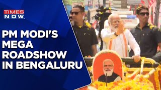 Pm Modi Mega Roadshow In Bengaluru Jai Bajrang Bali Slogans Echo In Karnataka Elections 2023