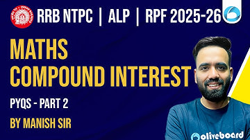 RRB NTPC/ALP/RPF Maths 2025-26 | Compound Interest - PYQs Part 2 | Maths By Manish Sir