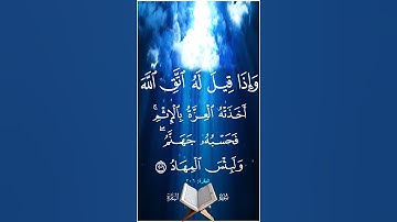 وإذا قيل له اتق الله أخذته العزة بالإثم فحسبه جهنم ولبئس المهاد ۞ سورة البقرة ۞ المنشاوي
