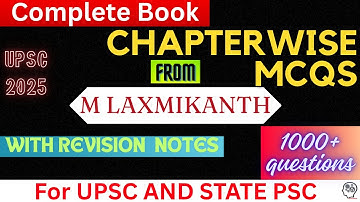 COMPLETE CHAPTERWISE MCQs FROM M LAXMIKANT|| PART 1 || INDIAN POLITY