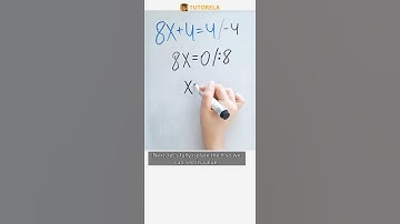 Solve Linear Equation 8x + 4 = 4 Step by Step #Math #LinearEquations(oneVariable)