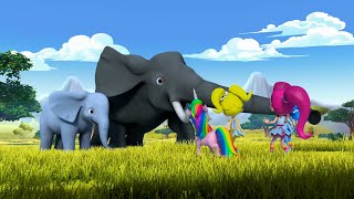 The Rangers Reunite Mama and Baby Elephant 🐘 Rainbow Rangers 🌈