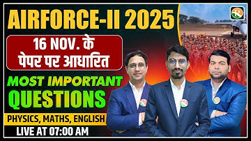 Most Important Questions Physics, Maths, English | Airforce Exam Based Important | Airforce 2024