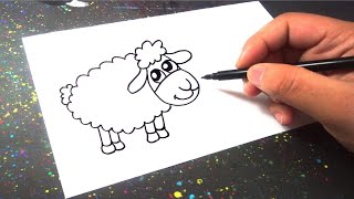 Koyun Nasıl Çizilir? 🐶 - En Kolay Koyun Çizimi - How to draw a sheep (EASY) / #SenDeÇiz