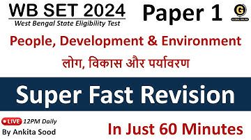 People & Environment Full Syllabus Revision for WBSET 2024|Paper 1 Most Important Topics Preparation