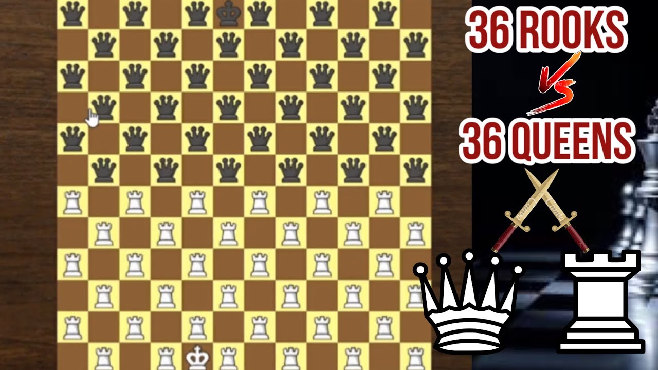 36 Rooks Vs 36 Queens Who win this amazing match? / Fairy Chess - YouTube