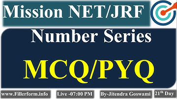 #21 Number Series MCQ and PYQ | Mission JRF with Jitendra Goswami| Coding and Decoding MCQ Question