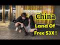 Nighttime street scene in Shanghai, Beijing China There are many beautiful women -travel documentary