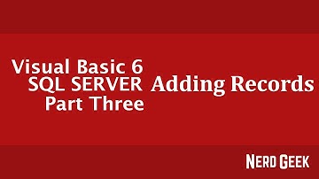 Visual Basic 6 to SQL Server Part 2 - Add Record